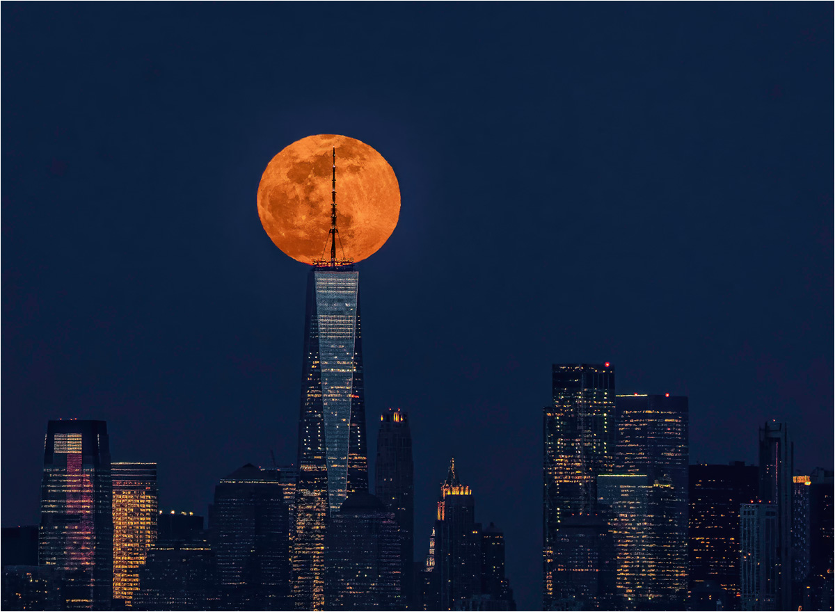 Super Moon over Freedom Tower
